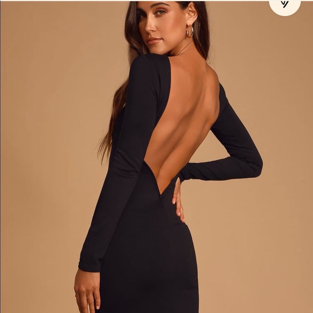 Lulus Va Va Voom Black Backless Midi Dress